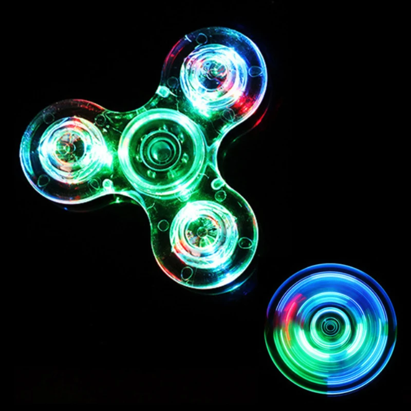 Spinner de mano con luz LED luminosa, giradores superiores que brillan en la oscuridad, EDC Figet Spiner, juguetes para aliviar el estrés de los