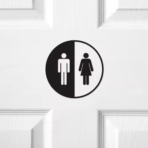 Creative Funny Toilet Entrance Sign Decal Vinyl Sticker For Shop Office Home Cafe Hotel Toilet door sticker