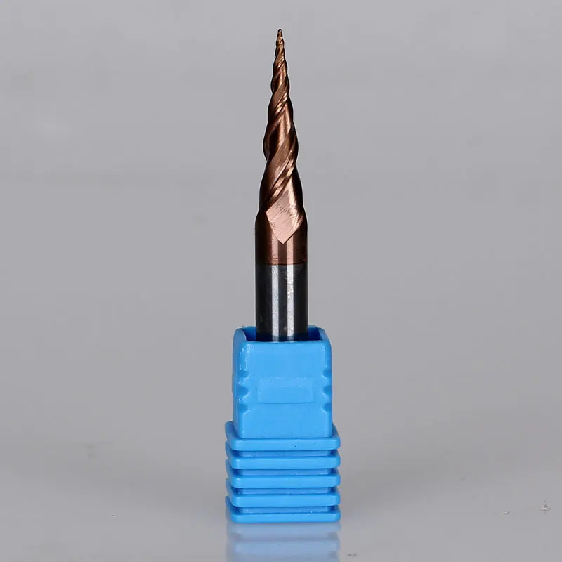 2Pc R0.25 * D6 * 20 * 50L * 2F HRC55 Tungsten Vhm Taper Radiusfrees kegel Frees Cnc Router Bit Gereedschap Huhao-1843