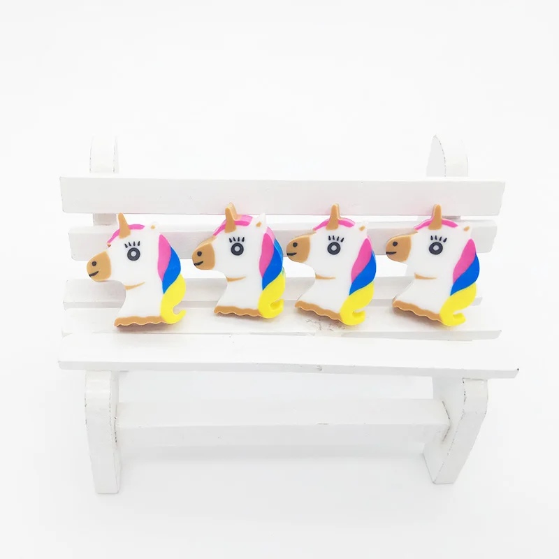 4 pcs/lot Kawaii Mini Animal Modify Erasers Cartoon Creative Unicorn Pencil Eraser for Kids Toys Gift Office School Stationery