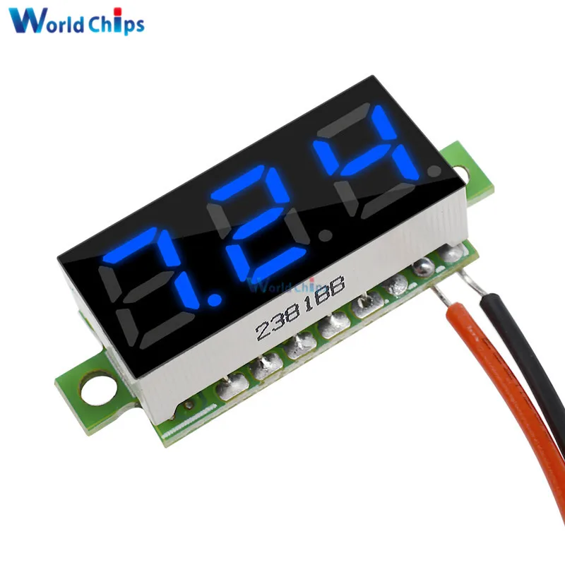 New Arrival 0.28 Inch 2.5V-30V Mini Digital Voltmeter Voltage Tester Meter Blue LED Screen Electronic Parts Accessories 2 Wires