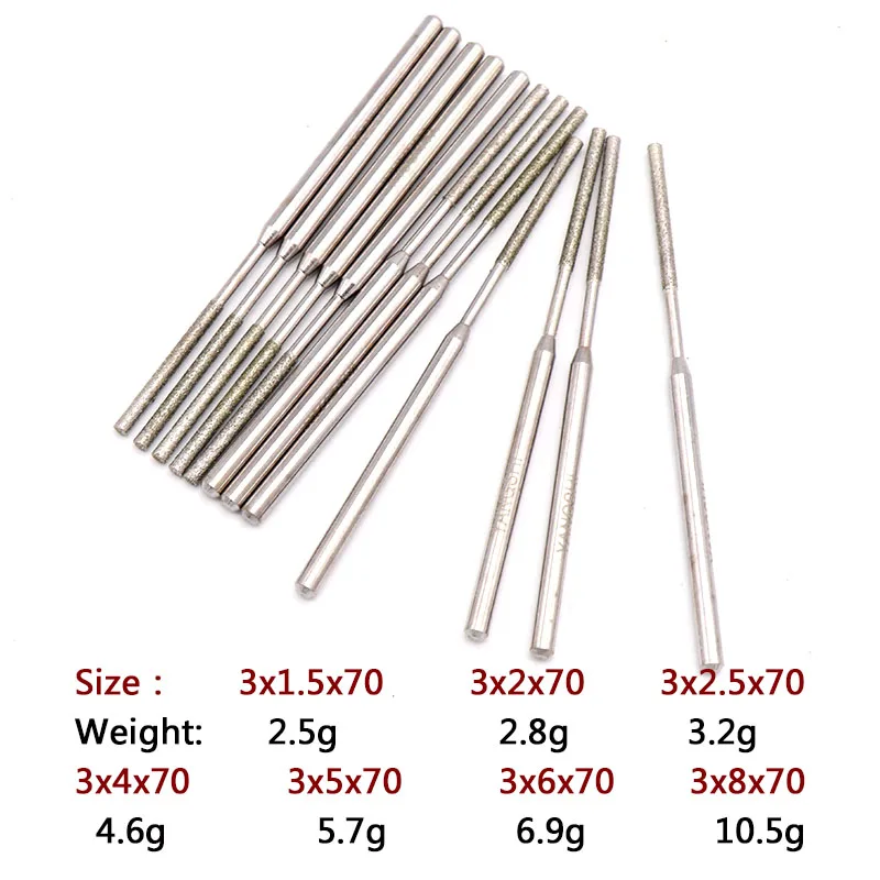 Hot 1/5pcs 1.5mm-8mm Cylinder Grinding Head Cutting Jade Glass Stone Ceramic Diamond CBN Point Bit Set Rotary Carving Tools PTYZ