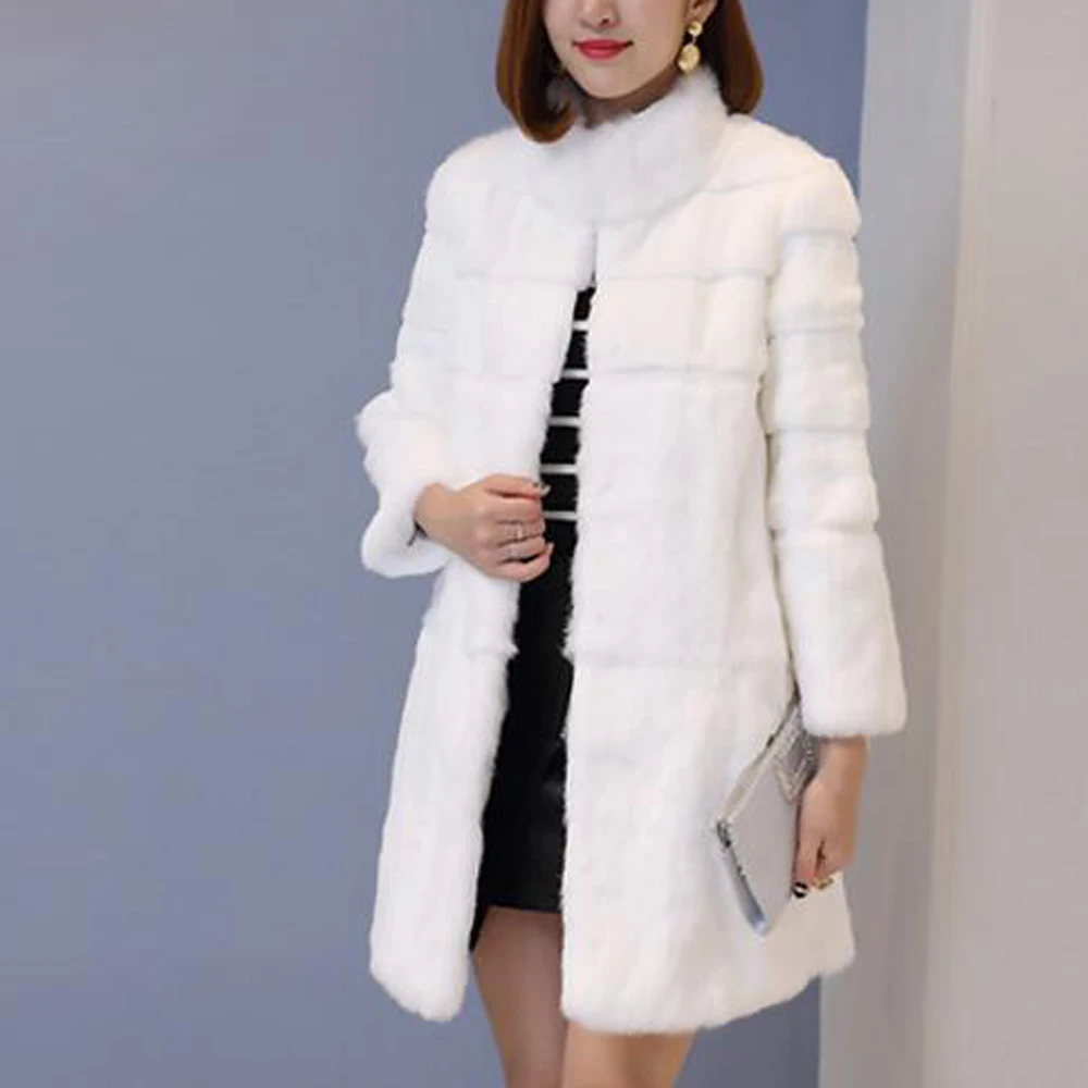 Whole Skin Pure Rabbit Fur Coat Stripe Line Natural Real Fur Jacket For Women Girls Genuine Fur Female Overcoat tbsr343