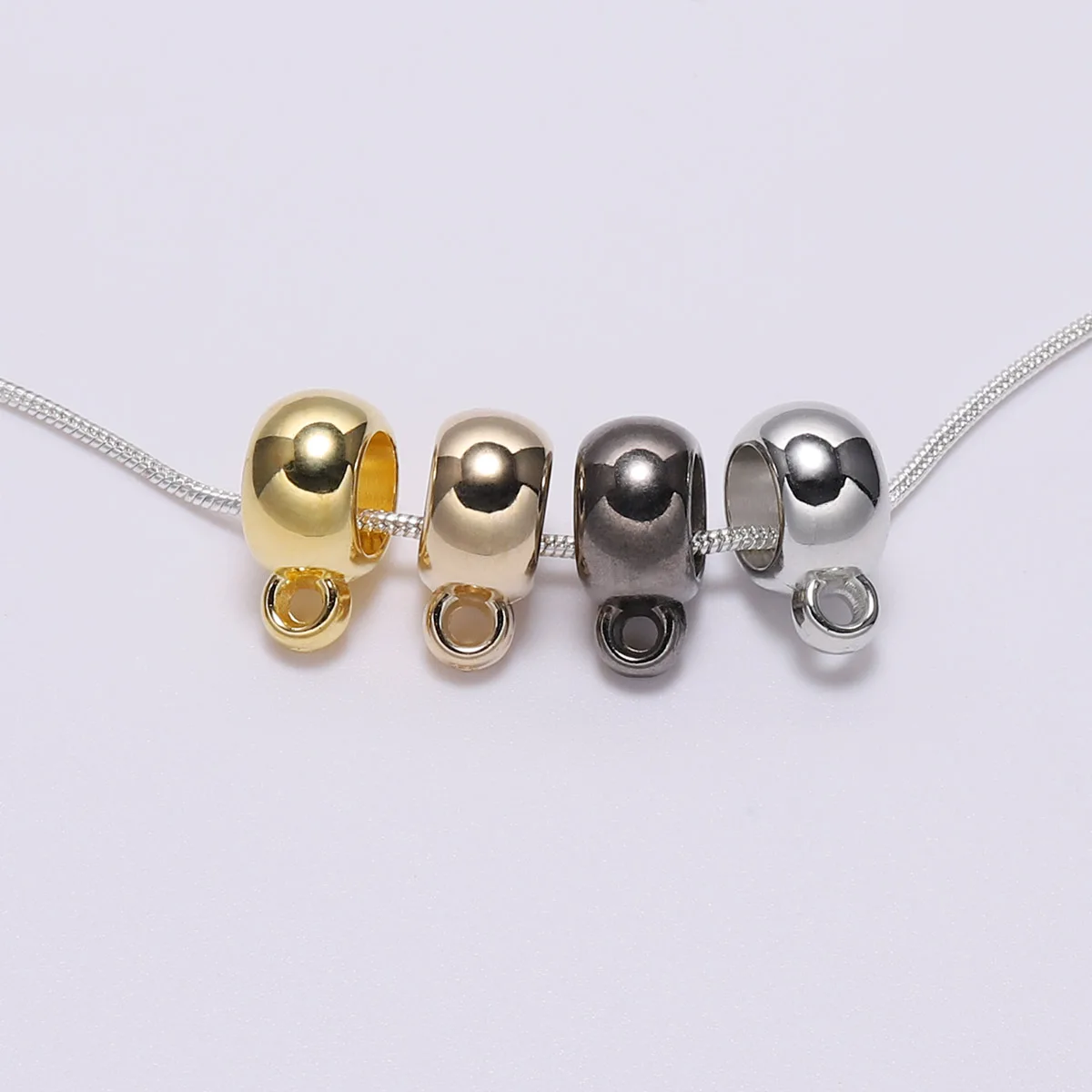 50pcs/lot 8mm 10mm CCB Pendant Clasp Bail Clip Big Hole charm Beads Connectors For Jewelry Making DIY Pendants Clasp supplie