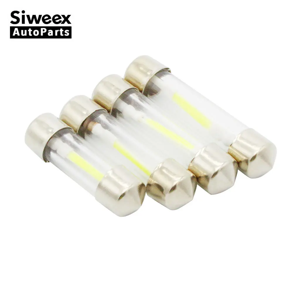 2 Pcs 31MM 36MM 39MM 41MM Car LED Dome Festoon Lights Indicator Bulb Reading Map License Plate Lamp DC 12V White Warm White