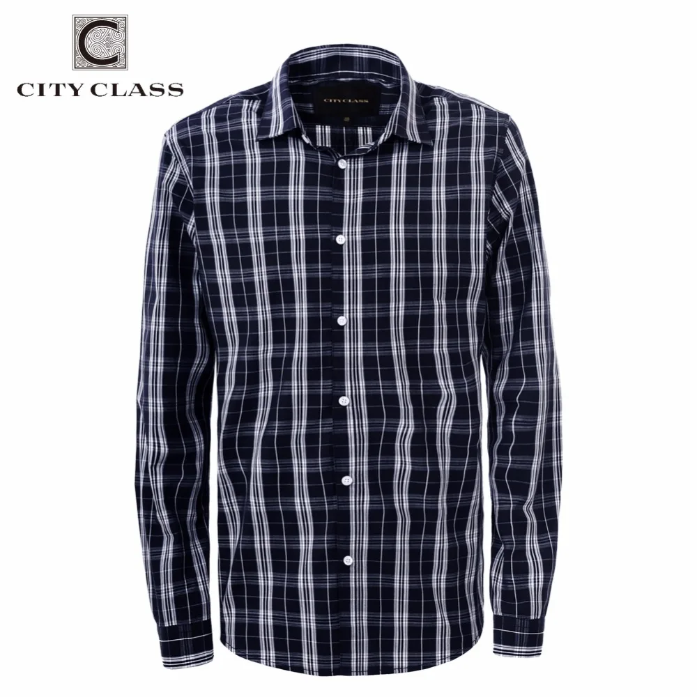 CITY CLASS 2018 men dress eu size business striped shirts formal office brand clothing camisa masculina multi-color 2967