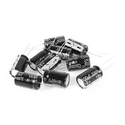 10 Pcs 3300uF 16V Radial Leads Aluminum Electrolytic Capacitors 13x21mm