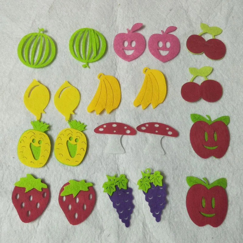 ZYOKRA Beautiful 4 designs fruit animals bear elepant Gift Nonwoven Felt DIY Home Kindergarten Decoration Early Learning Tool