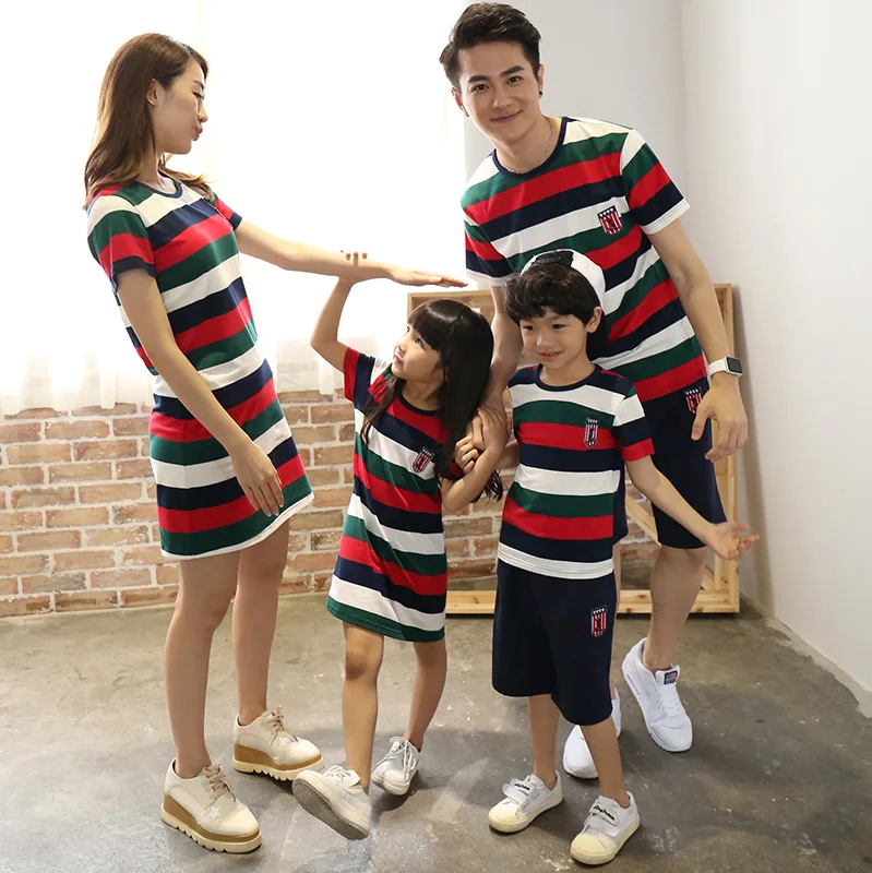 Family Matching Clothes National Shirts 2023 Father Mother Daughter Son Mom Mommy And Me Clothes Dress Couple Family Look Outfit