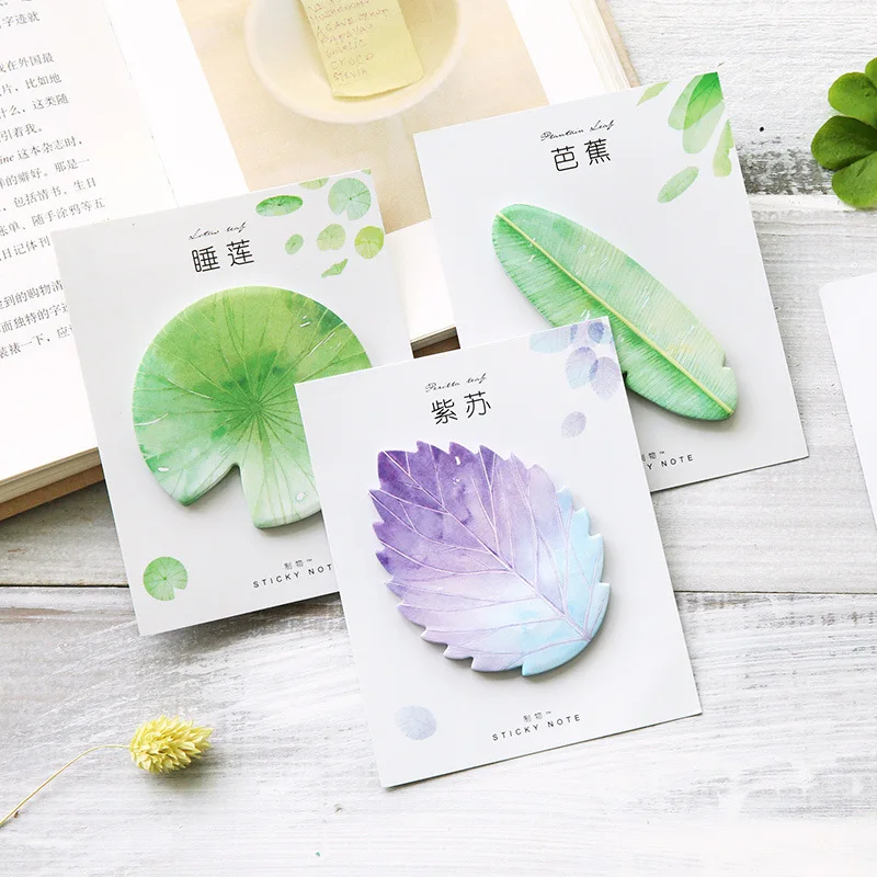 30 Pages Natural Plant Simulation Various Leaf Collections Memo Pad Sticky Notes Office Planner Sticker Paper Supply Stationery