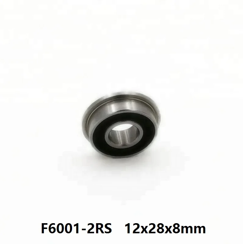 100pcs/lot F6001-2RS F6001RS F6001 2RS RS Flanged Bearing 12x28x8mm flange deep groove ball bearings 12*28*8