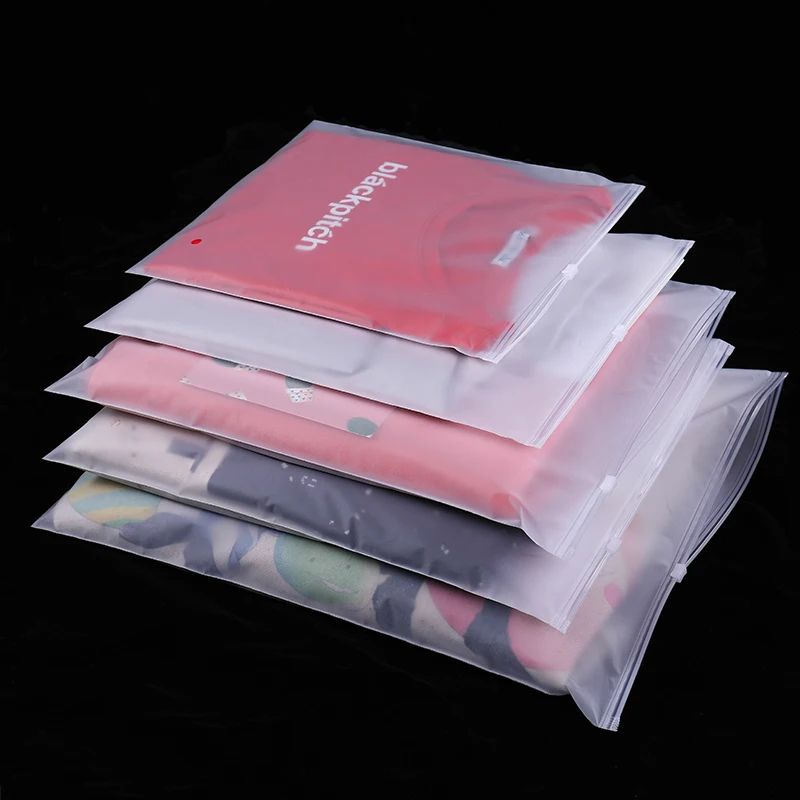 

50Pcs 25*35cm Custom Logo MOQ 500 Frosted Plastic Clothes Zip Lock Shoes Packaging Bag With Zipper