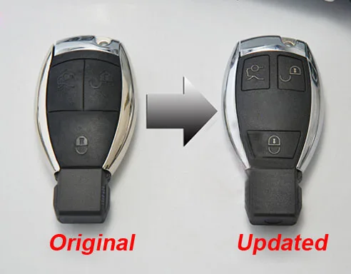 

New Updating 3 Buttons Modified Smart Remote Key Shell Car Key Blanks Case for Mercedes-Benz S series +Battery Holder+Key Blade