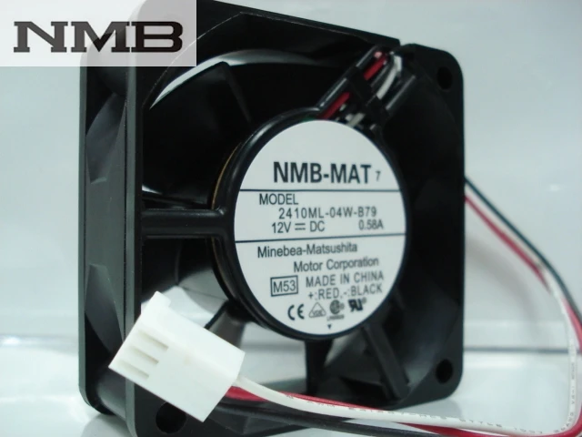 Dla NMB 2410ML-04W-B79-F62 6025 60x60x25mm 6cm DC 12V 0.58A 3 drutu serwera falownik wentylator