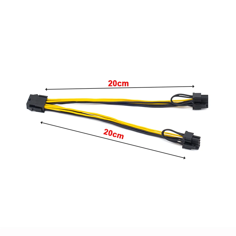 12V EPS CPU 8 Pin to Dual 8(6 2) Pin PCIE PCI Express Adapter for Graphics Card Power Extension Cable 20cm