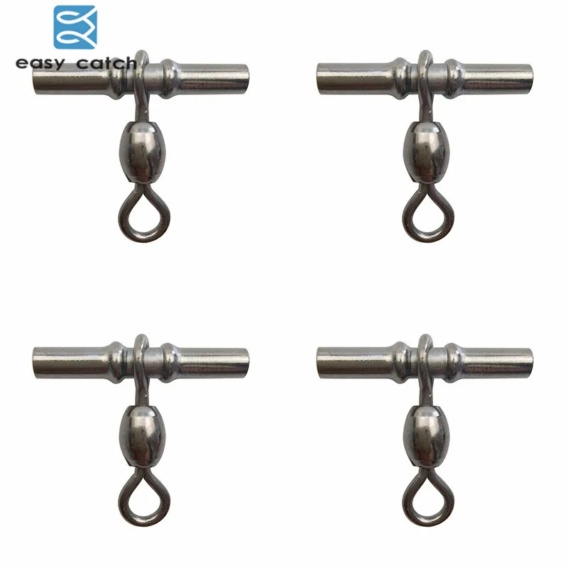 Easy Catch 10pcs Cross Line Crane Fishing Swivel With Solid Ring Brass Tube Fishing Line Connector Fishing Accessories