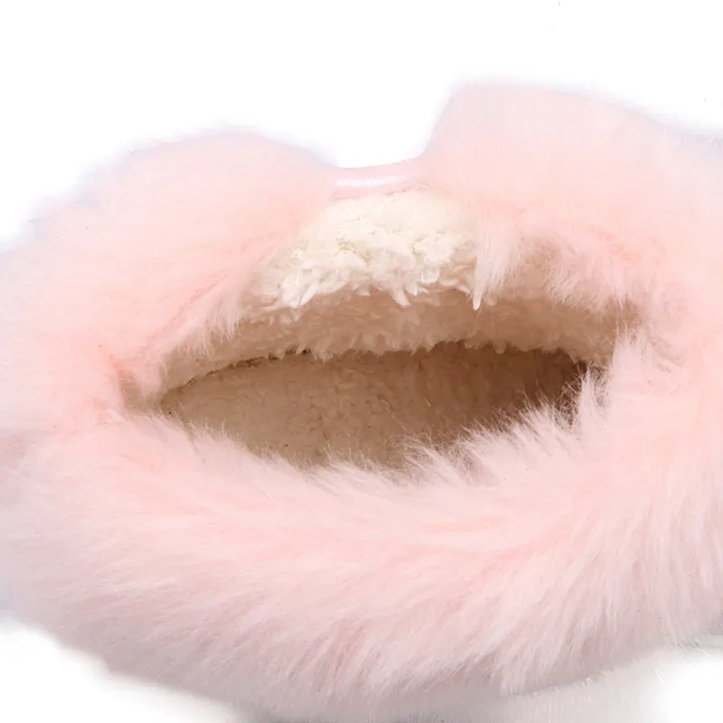 Winter Ankle Boots Female Fur Platform Snow Boot Ladies Plush Sneakers Casual Flat Shoes white pink Woman Footwear mujer 34-43