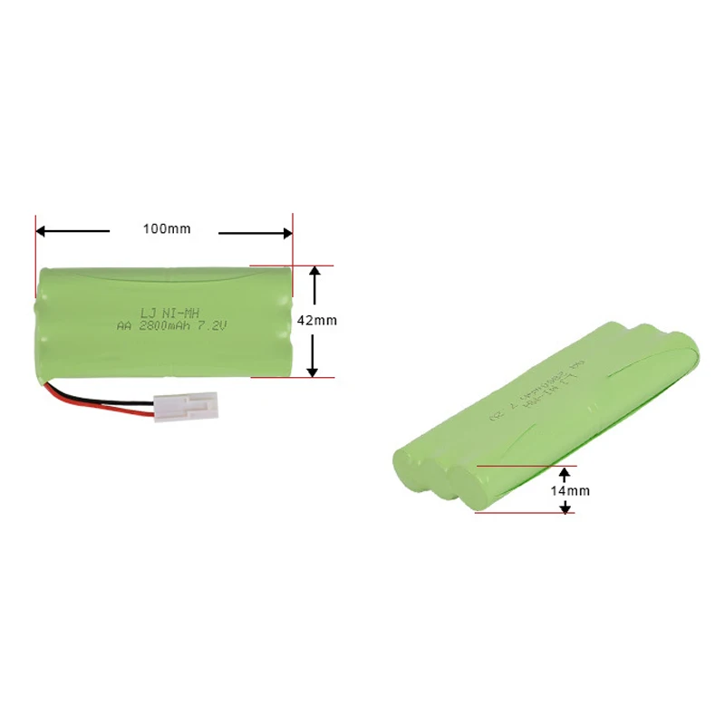 Upgrade 7.2v 2800mah NiMH Batterij Voor Rc Speelgoed Auto's Tanks Vrachtwagens Robots Guns Boten AA Ni-Mh 7.2v Oplaadbare Batterij