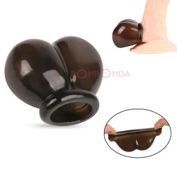 Male Reusable Penis Sleeve Scrotum Ring Bondage Chastity Cage Cock Ring Restraint Sex Toys For Men Delay Ejaculation Penis Rings