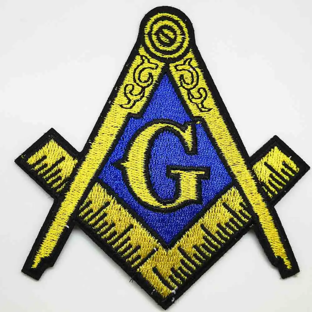 Free Mason Iron On Free-mason Patch Embroidered Clothes Ruler Patch For Clothing Clothes Stickers Garment Apparel Accessories