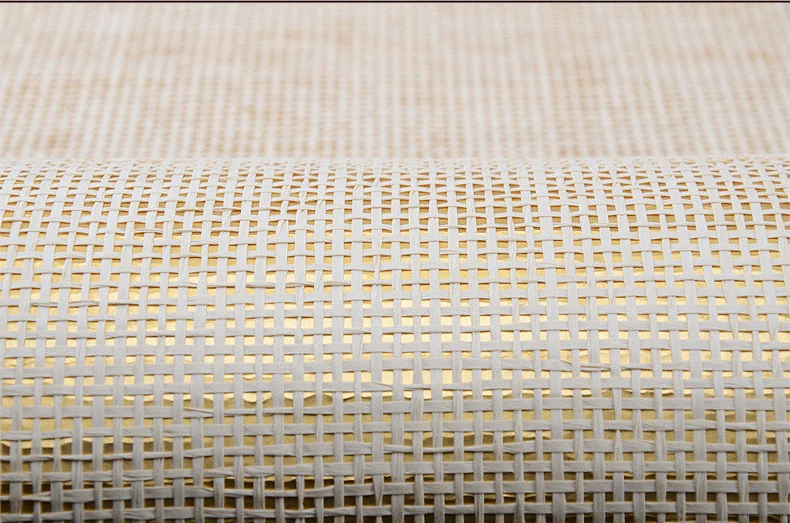 Gold Metallic  Wall Modern Hotel Ceiling Paper-Weave Wallpaper For Home Decoration