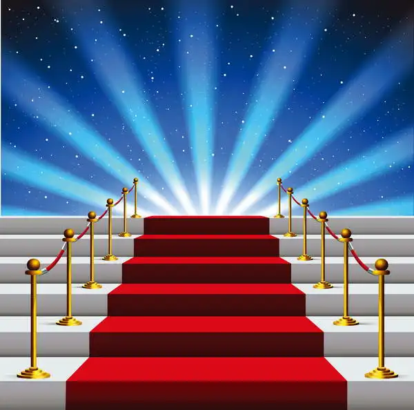 10x10FT Great Show Spots Light Starry Night Sky Red Carpet Steps Stage Rail Custom Photo Studio Backdrop Background Vinyl 3 x 3m