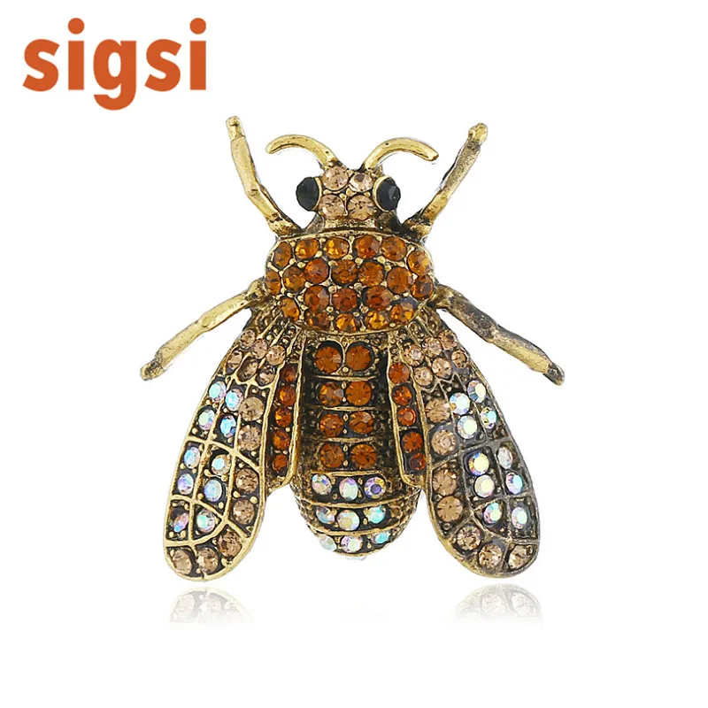 

100pcs wholesale Hot selling insect shape beetle sparkly rhinestone animal brooch pin