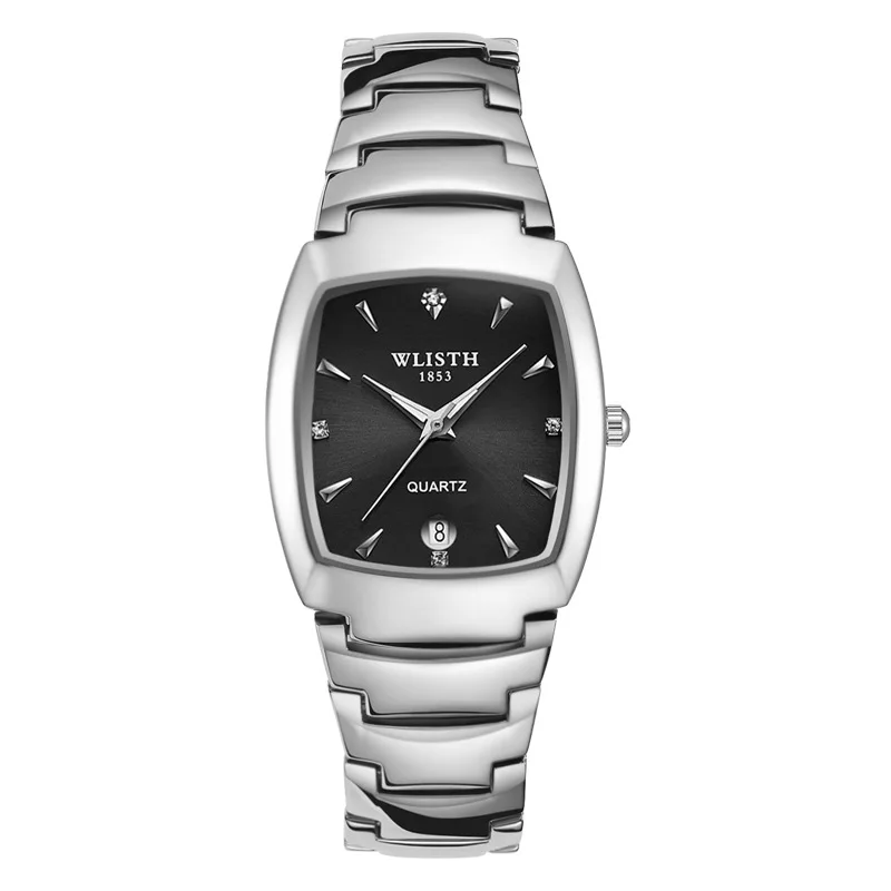 Moda nova wlisth amantes da marca relógios homem mulher famosa luxo prata & rosa ouro cor oval dial calendário quartzo relógios de pulso