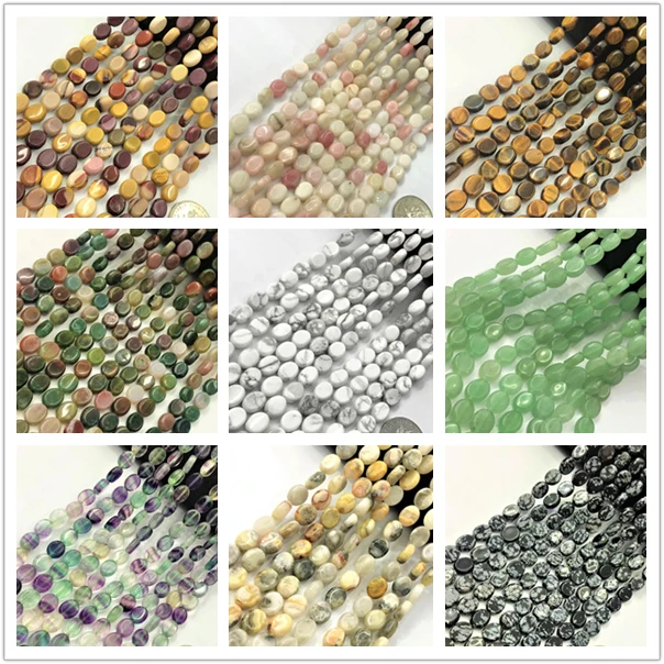 8x10 Natural Oval Shape Quartzs,Jaspers,Aventurines,Sodalites,Obsidians,Jades Semi Beads DIY Strand 15 inches Wholesale For DIY