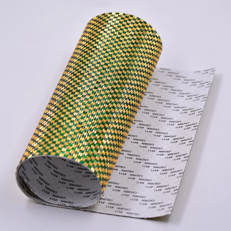 JUNAO 24*40cm Self Adhesive Rhinestones Fabric Mesh Trim Resin Crystal Stickers Strass Appliques Band For DIY Jewelry Crafts
