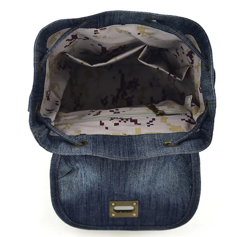 Denim Backpack Women Mochilas Daypack Ladies Casual Vintage Travel Bag Girls School Bags Anti-Theft Rucksack for Woman