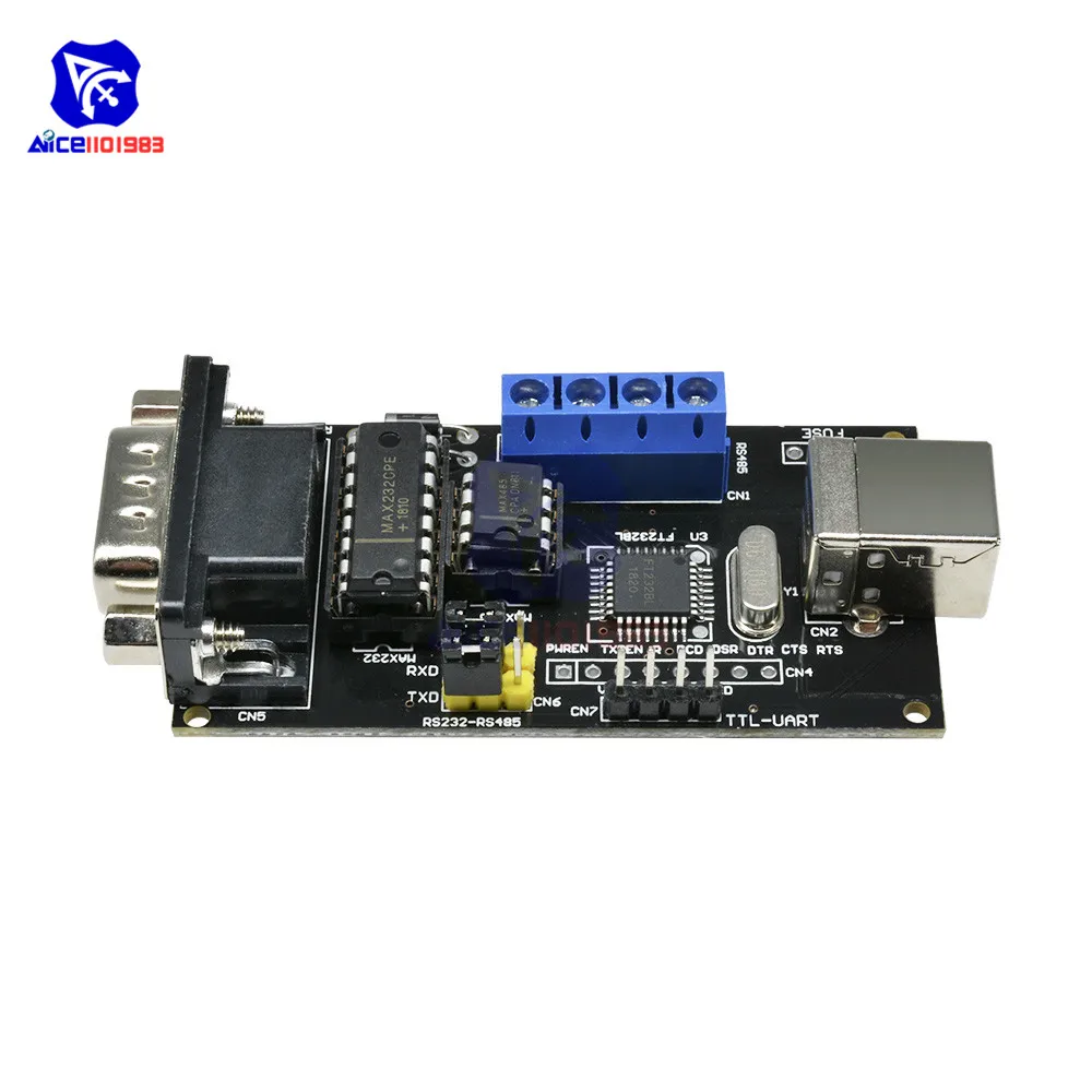 Convertidor USB a Serial RS232/UART TTL/RS485, adaptador DB9, módulo convertidor FTDI FT232BM/BL para Arduino, Windows, MacOS, sistema Linux