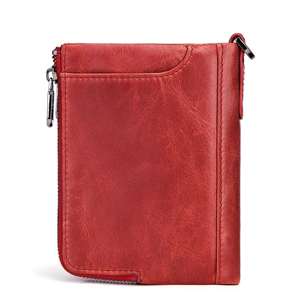 KAVIS Genuine Leather Women Wallet Female Red Rfid Coin Purse Small Walet Portomonee PORTFOLIO Money Bag Lady Mini Card Holder