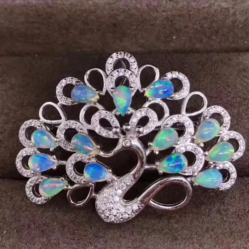 

Change color, natural opal brooch, 925 silver, beautiful color, Australian opal, natural gemstone
