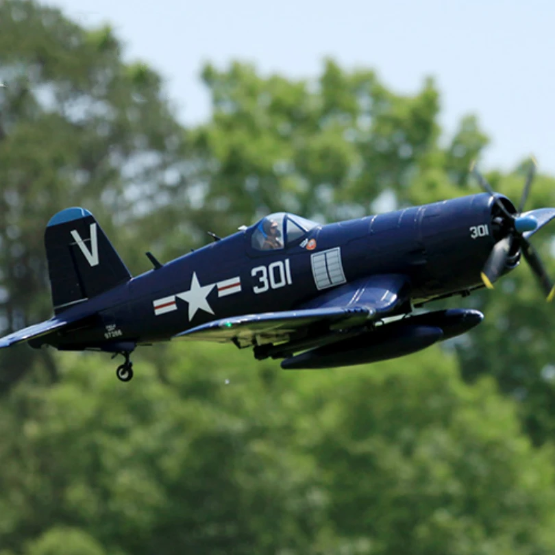 FMSRC RC Airplane 1400MM 1.4M F4U Corsir Blue 6CH with Retracts Flaps LED PNP Big Gaint Scale Warbird Model Plane Aircraft Avion