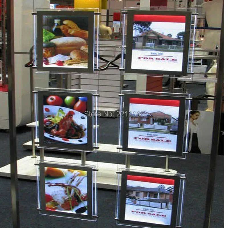 LED Window Wire Cable Display Systems, Ultra Slim, Double Sided, Window, Real Estate Agent,Restaurant, A4, Pack, 12Units