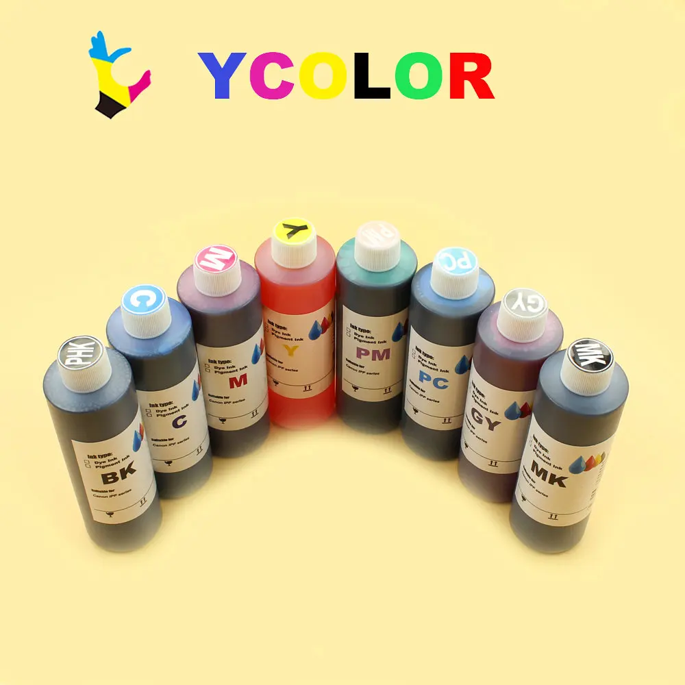 8*250ML/Bottle Waterbased Dye ink for Canon PFI 701 301 cartridge for Canon IPF 8000S 9000S 8010S 9010S printer