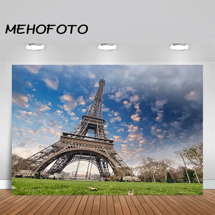 

Eiffel Tower Backdrop Romantic Paris Eiffel Tower Wedding Photography Background for Photo Booth Studio Backdrops