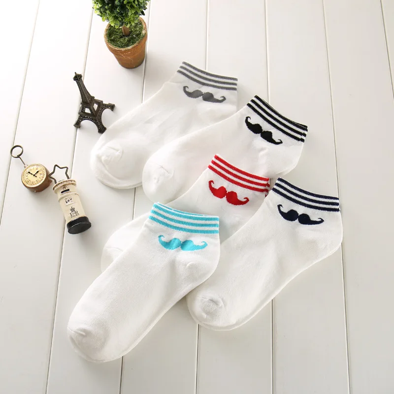 5Pairs New Cotton Socks for Men Women Cute Cat Bear Striped Solid Ankle Socks Short Socks Summer Autumn Casual Heart Gril Socks