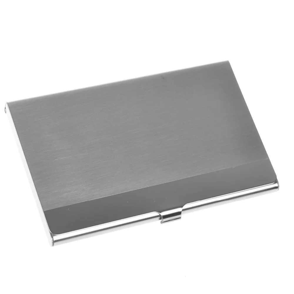 Silver Color Stainless Steel Business Card Case /Holder with Mirror Finish Inset