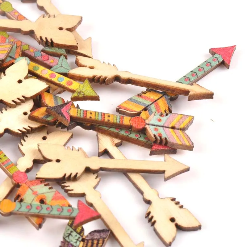25Pcs Mixed Arrows Shape Wooden Crafts Scrapbook DIY For Wood Slices Ornaments Home Decoration Accessories Arts 34x12mm m1815