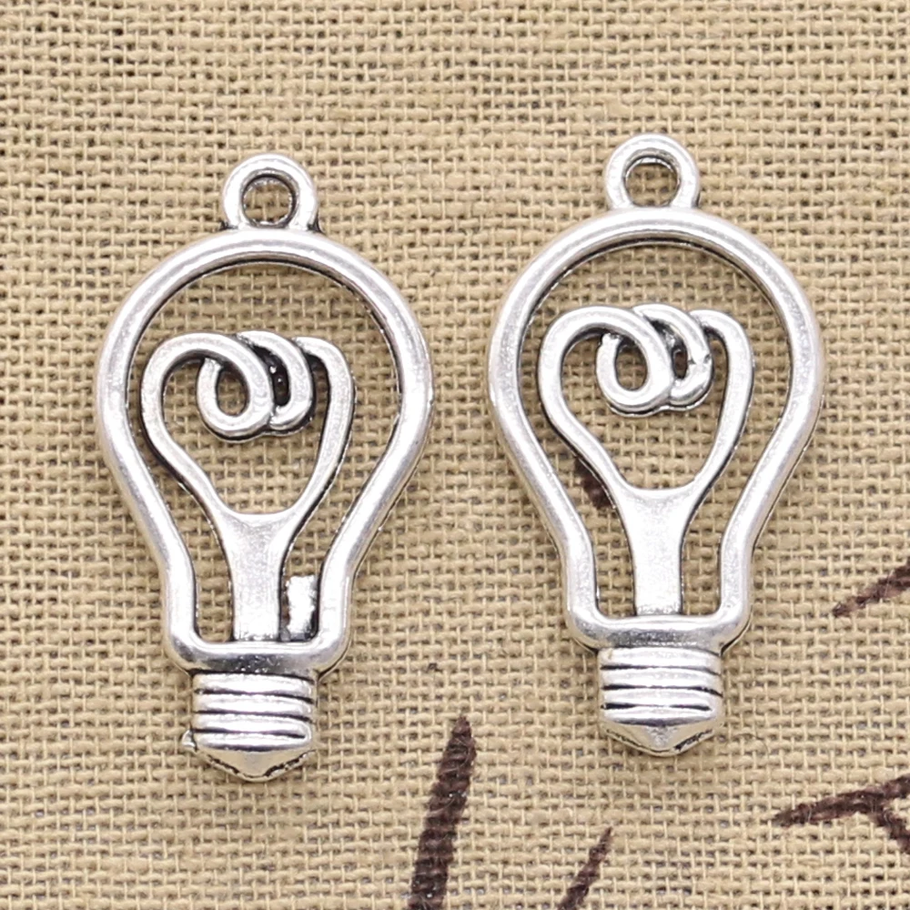 12pcs Charms Light Bulb 31x16mm Antique Silver Color Plated Pendants Making DIY Handmade Tibetan Silver Color Jewelry