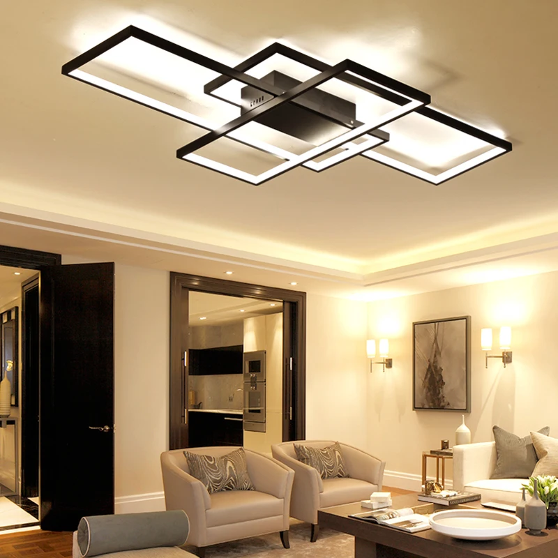 NEO Gleam New Arrival Black/White LED Ceiling Chandelier For Living Study Room Bedroom Aluminum Modern Led Ceiling Chandelier