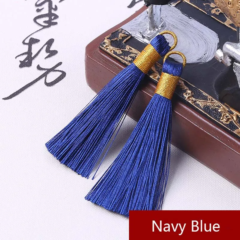 5pcs/lot 8cm Multicolor Cotton Silk Tassel Brush Cords fit Earrings Charm Pendant Satin Tassel for Car Bag