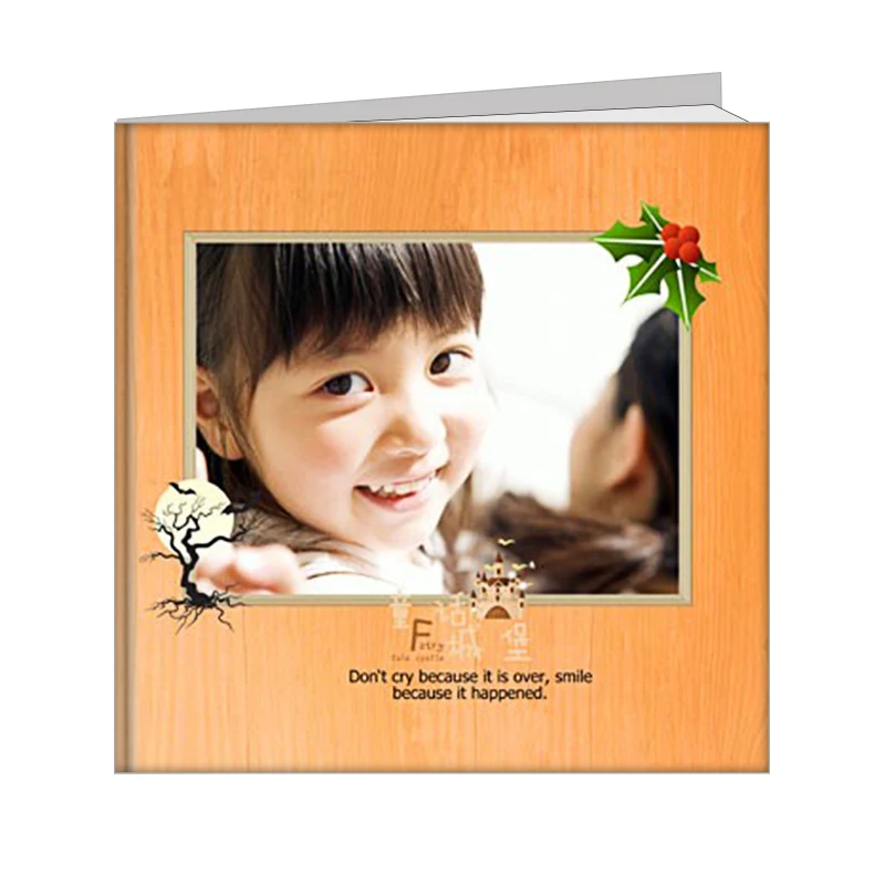 print 8 inch square 22/32/42Pages family party photo album book travel photo books hardcover Photo album 250gsm glossy paper