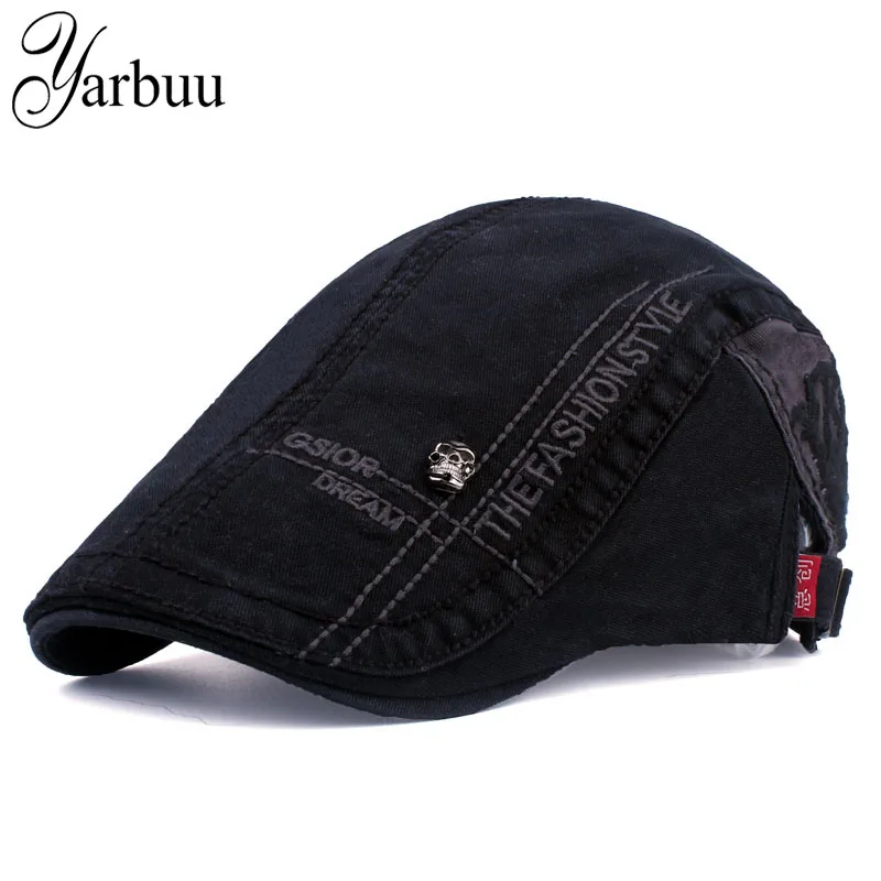 [YARBUU] Cotton Visors Caps For Men Casual Peaked Caps letter embroidery Visors cap Hats solid Casquette Cap drop shipping