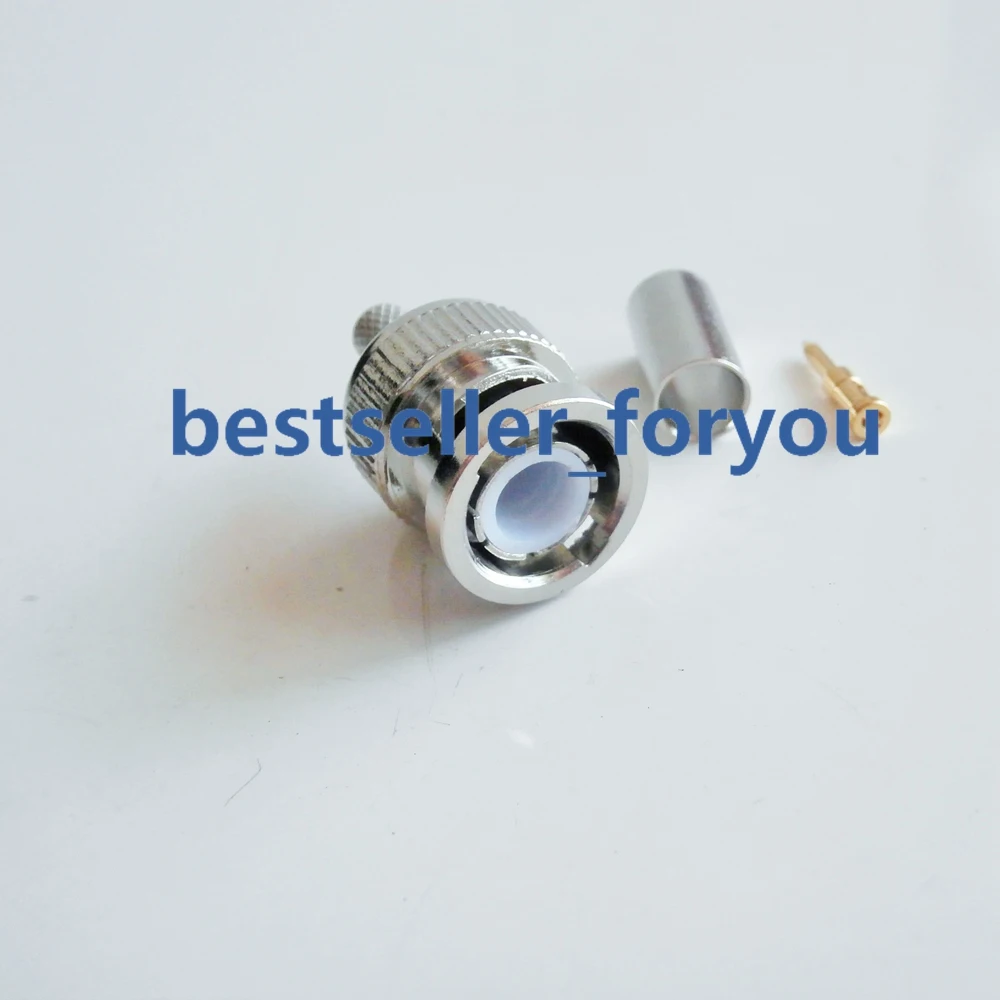 BNC Male Plug RF Coax Connector Crimp RG316,RG174,LMR100 Straight Nickelplated NEW wholesale