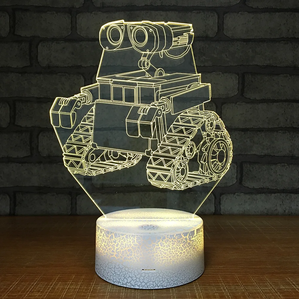 Factory Direct Sales Animation Led Usb 3d Light Tank Creative Gifts Led Lamp Colorful Remote Control Touch 3d Night Light