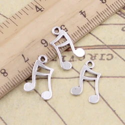 30pcs Charms Musical Note 17x11mm Tibetan Bronze Silver Color Pendants Antique Jewelry Making DIY Handmade Craft