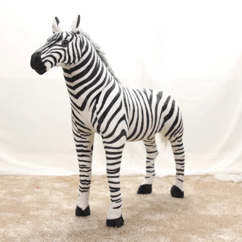 

large 90x65cm simulation zebra plush toy standing zebra toy decoration,Christmas gift w1969